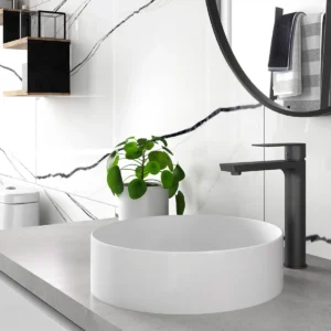 Griferia Lavamanos Alta Squadra Negro